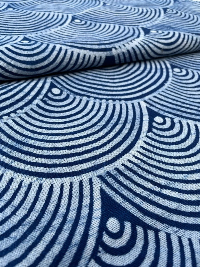 Block print batik, Japanese wave pattern