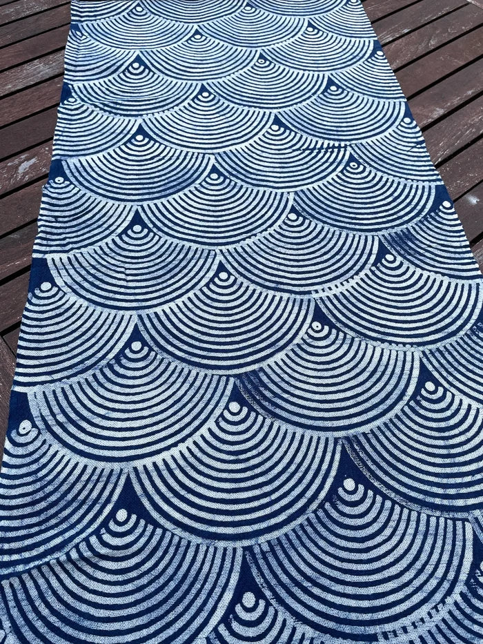 Block print batik, Japanese wave pattern