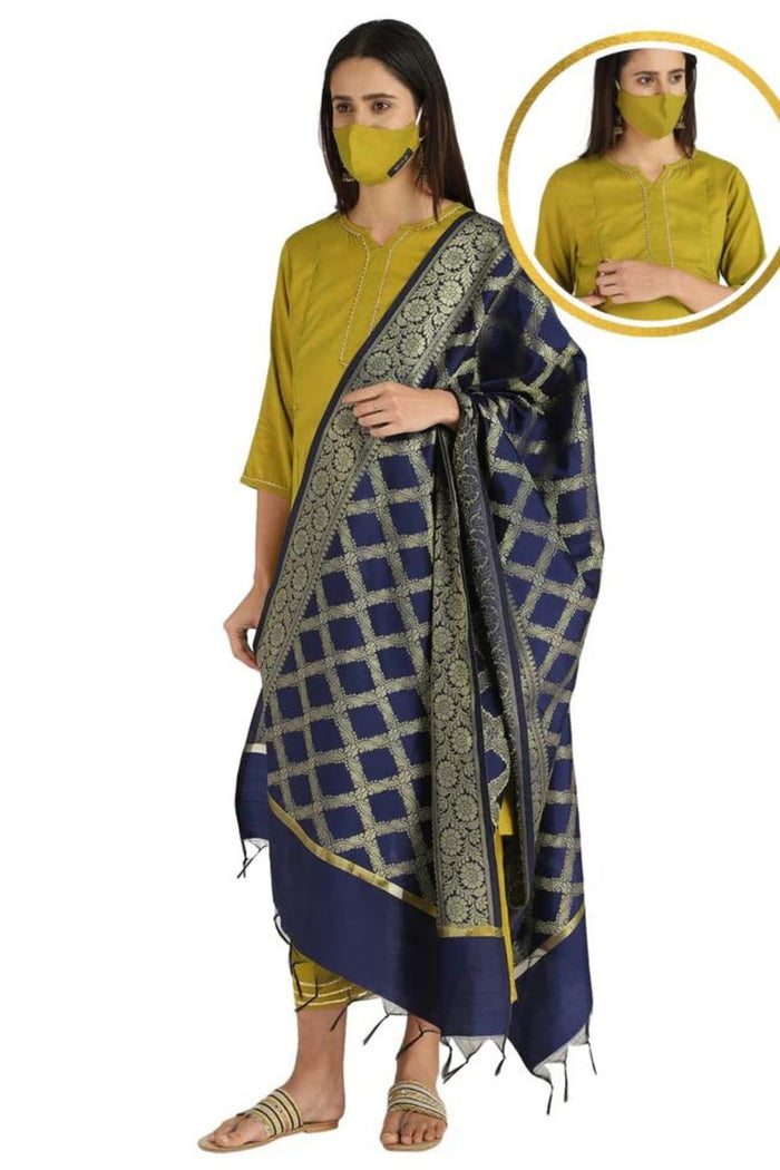 Blue Banarasi Dupatta