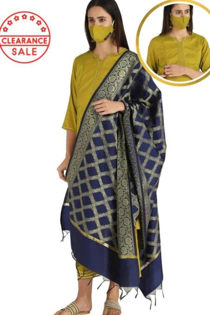 Maternity Blue Banarasi Dupatta