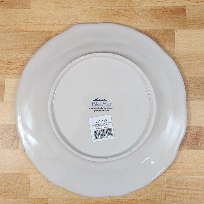 Blue Magic Sea Turtle Plate Embossed 10" Round Platter Nautical by Blue Sky
