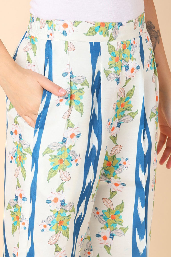 Blue Maternity Kurti Pant Set with Zipless Feeding & Pocket - House Of Zelena™