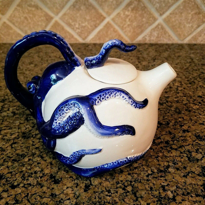 Blue Octopus Teapot Collectable Ceramics Kitchen Home Décor by Blue Sky Goldminc