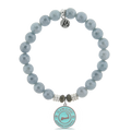 Blue Quartzite Stone Bracelet with Cape Cod Enamel Sterling Silver Charm