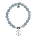 Blue Quartzite Stone Bracelet with Connection Sterling Silver Charm