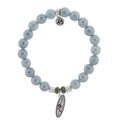 Blue Quartzite Stone Bracelet with Ride the Wave Sterling Silver Charm