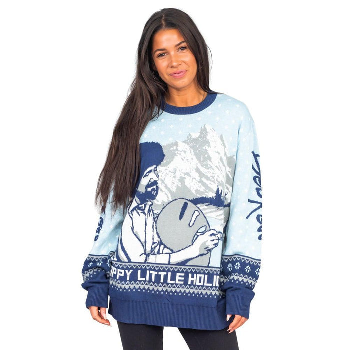 Bob Ross Happy Little Holiday Sweater