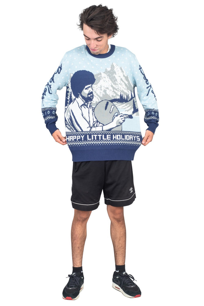 Bob Ross Happy Little Holidays Sweater