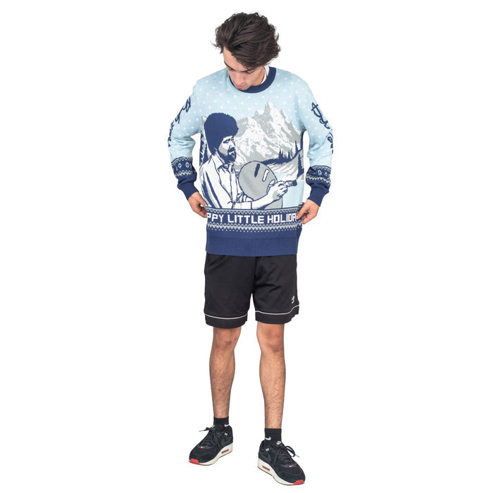 Bob Ross Happy Little Holidays Sweater