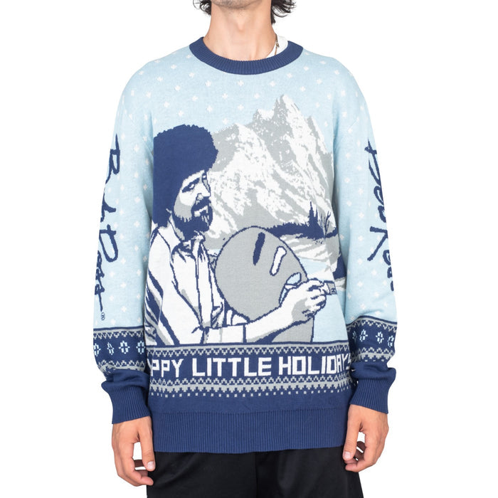 Bob Ross Happy Little Holidays Sweater