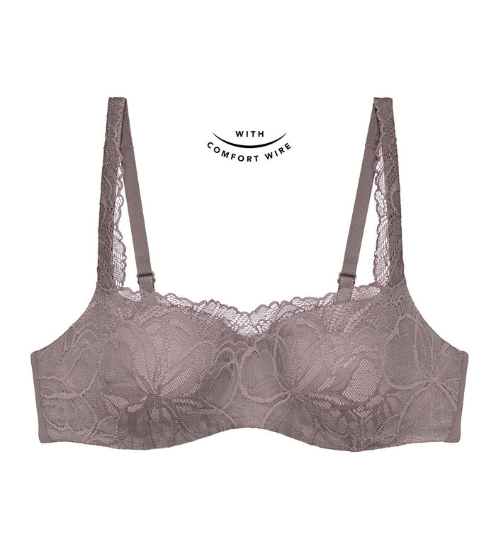 GREY TRIUMPH BODY MAKE UP ILLUSION LACE BALCONETTE BRA