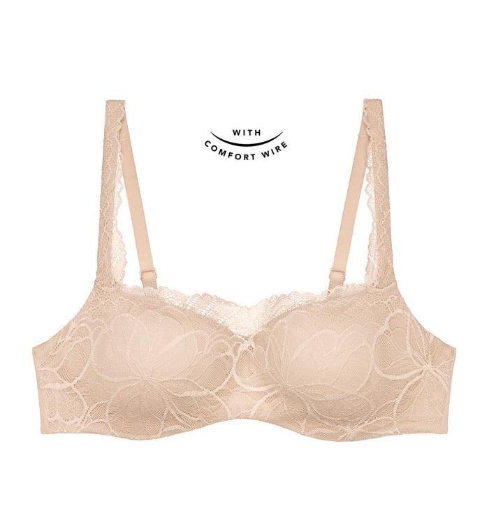 BEIGE TRIUMPH BODY MAKE UP ILLUSION LACE BALCONETTE BRA