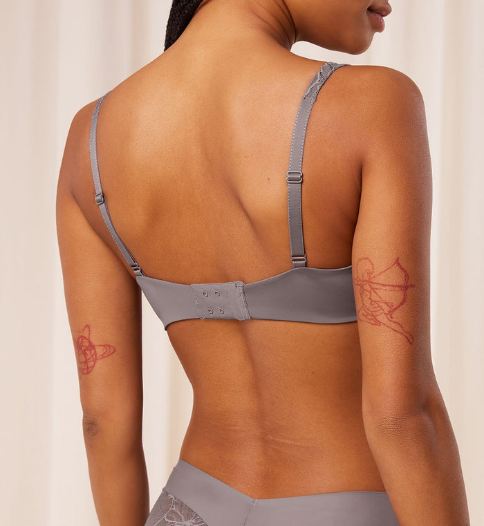 GREY TRIUMPH BODY MAKE UP ILLUSION LACE BALCONETTE BRA