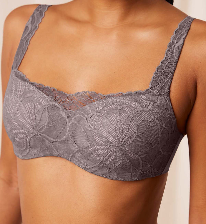 GREY TRIUMPH BODY MAKE UP ILLUSION LACE BALCONETTE BRA