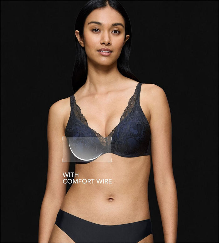 BLACK TRIUMPH BODY MAKE UP ILLUSION LACE WIRED PADDED