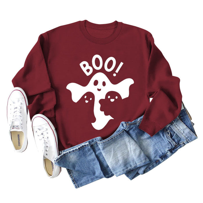 Wine red sweater (white font) / S