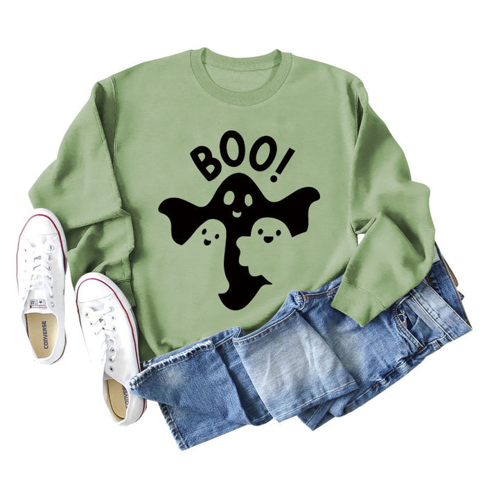 Olive sweater (black font) / S