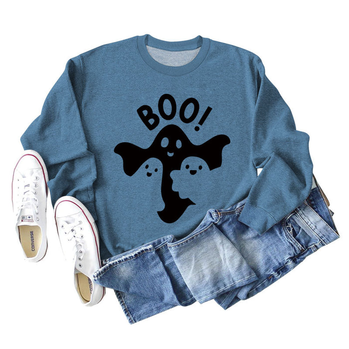 Blue sweater (black font) / S