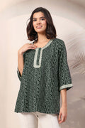 Bottle Green Essence Top; color offers comfort and style for daily wear.