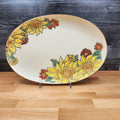 Brandywine Sunflower Serving Plate Embossed Floral Oval Platter Tray Blue Sky
