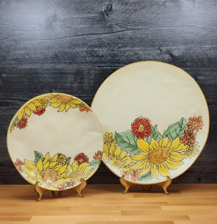Brandywine Sunflower Set of 2 Plates Decorative Embossed Servers by Blue Sky
