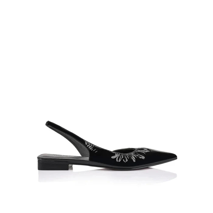 Bridie Flat Black Patent Leather - SODA Fashion Haus