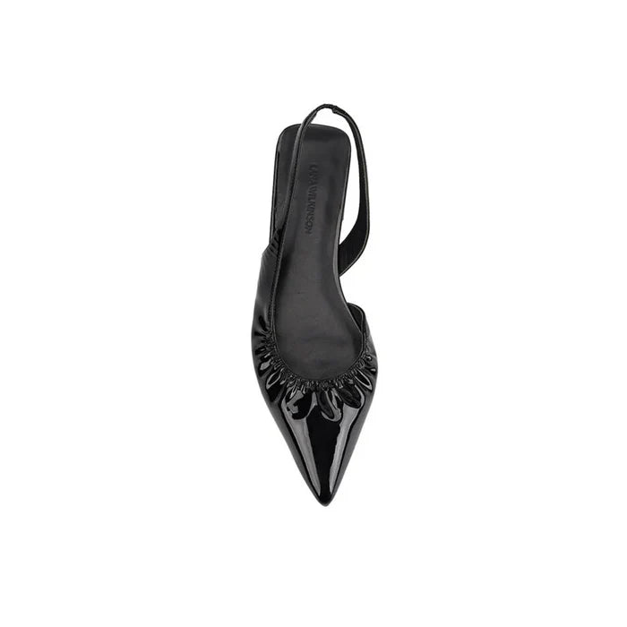 Bridie Flat Black Patent Leather - SODA Fashion Haus