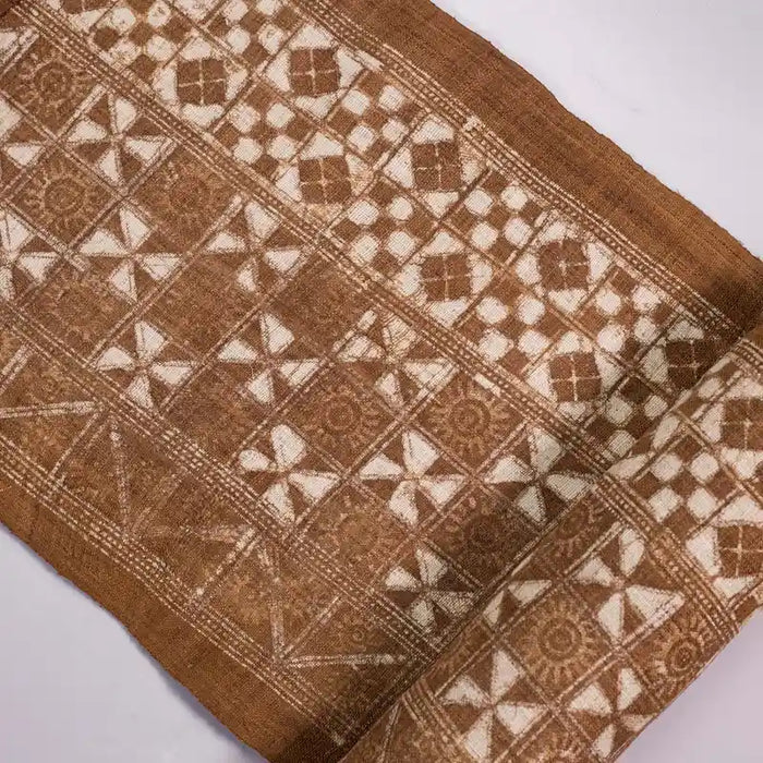 Vindigo brown ethnic geometric fabric roll repeated pattern view