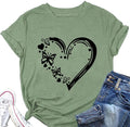 Butterfly Heart T-Shirt Women Valentines Day Gift Tees