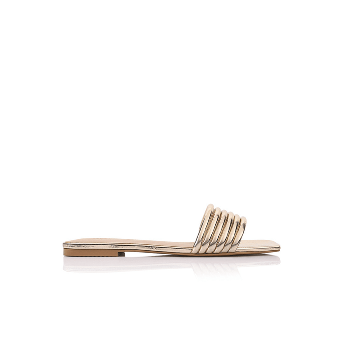 Cami Flat Gold Metallic Leather by Lana Wilkinson - Australian designer Shoes | SODA Fashion Haus