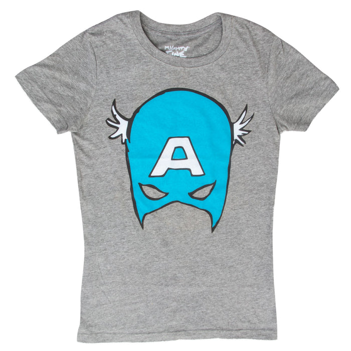 Captain America Big Blue A Mask Juniors/Women's Gift Idea T-Shirt
