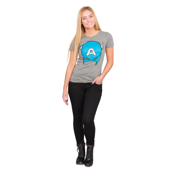 Captain America Big Blue A Mask Juniors/Women's Gift Idea T-Shirt