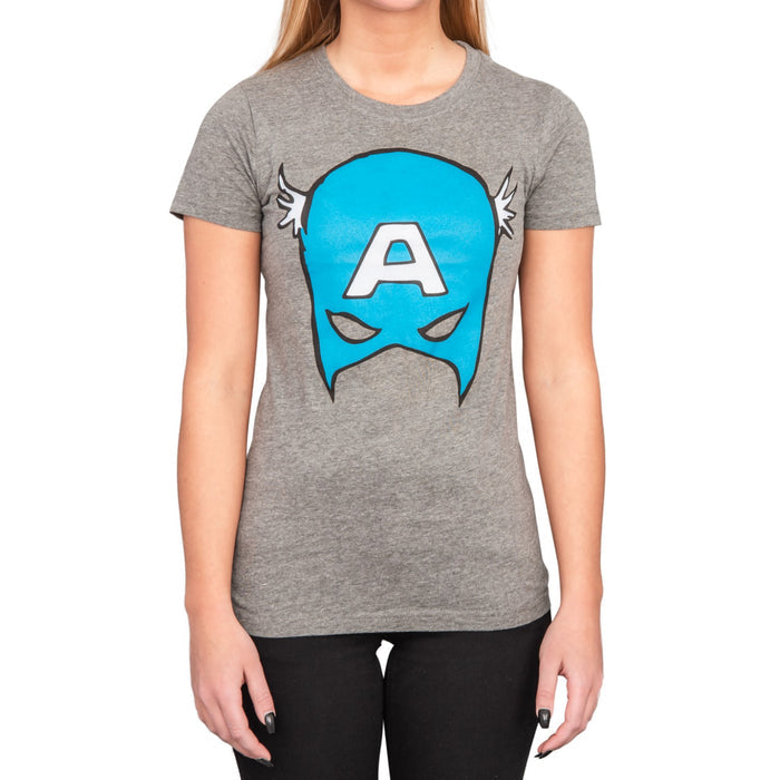 Captain America Big Blue A Mask Juniors/Women's Gift Idea T-Shirt