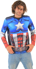 Captain America Sublimated Adult LONG SLEEVE Costume T-Shirt-tvso