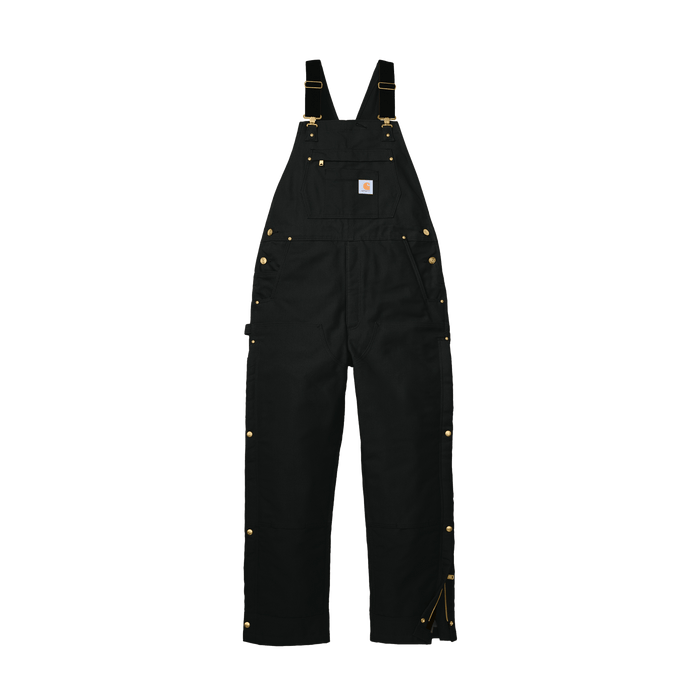 Black / S Custom Carhartt Firm Duck Insulated Bib Overalls - Corporate Gifts