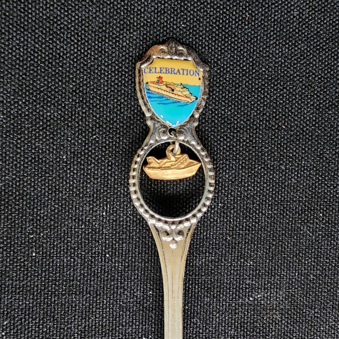 Carnival Cruise Celebration Collectible Souvenir Spoon 4.5" 11cm & Ship Dangler