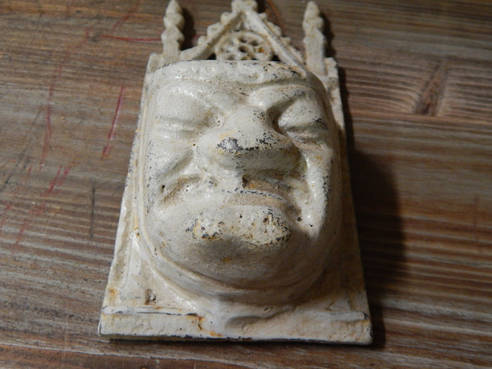 Cast Iron Wall Pocket - Gothic Grouchy White Face-Jantiques LLC.