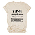 Casual round neck yaya yuh yun noun simple printing short sleeves