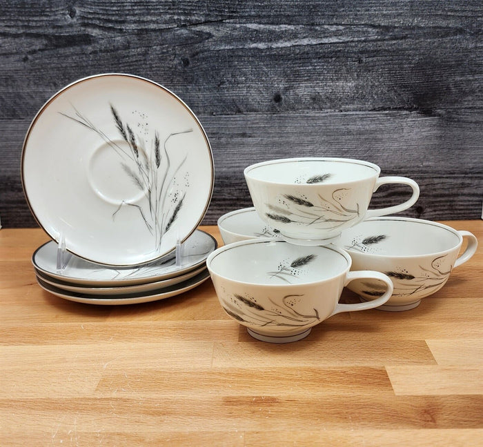 Ceres Easterling 4 Set of Cup and Saucer Wheat Pattern Coffee Mug Bavaria German
