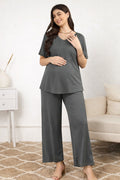 Charcoal Grey Maternity Pajama Set