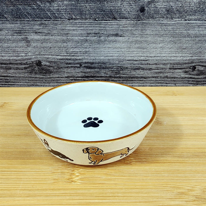Charleston Dog Breed Water Food Bowl Embossed Treat Dish Gray Inside by Blue Sky