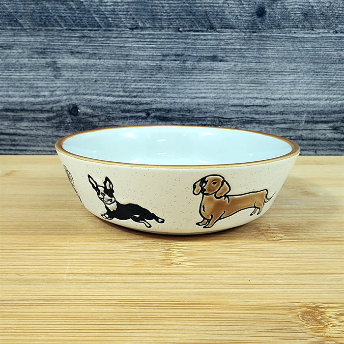Charleston Dog Breed Water Food Bowl Embossed Treat Dish Gray Inside by Blue Sky