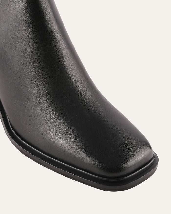 CHARLIE MID ANKLE BOOTS BLACK LEATHER