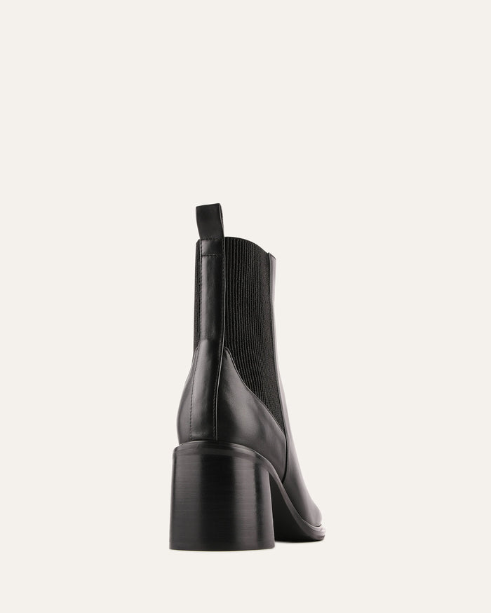CHARLIE MID ANKLE BOOTS BLACK LEATHER