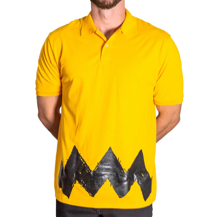 Charlie Yellow Polo Button Up Adult Unisex Halloween Cosplay Costume T-Shirt