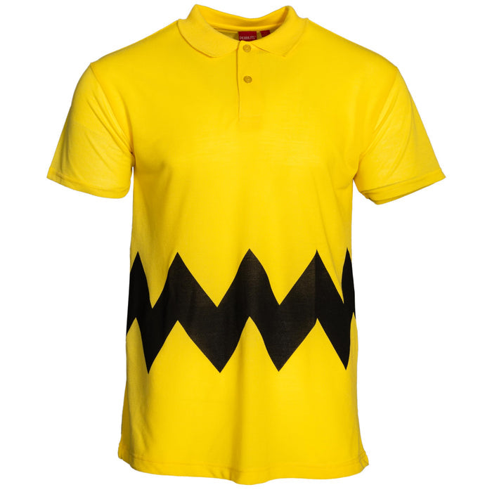 Charlie Yellow Polo Button Up Adult Unisex Halloween Cosplay Costume T-Shirt