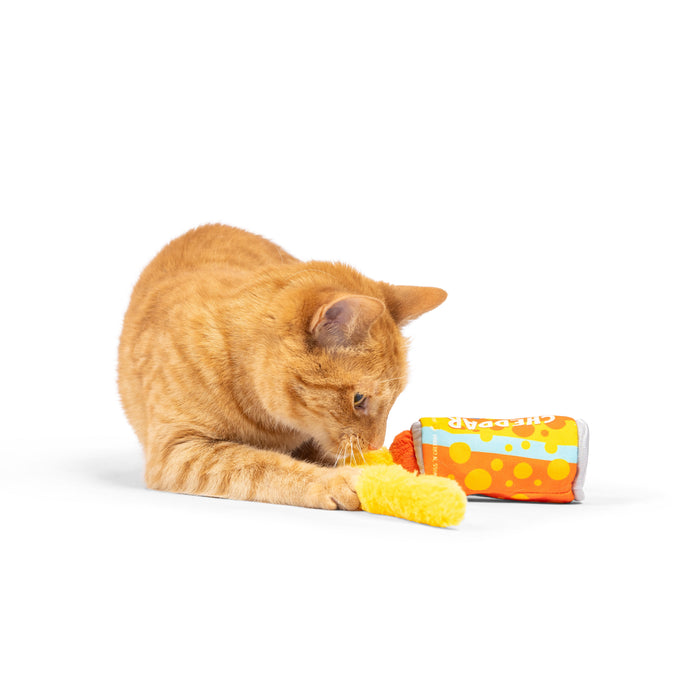 Cat with Cheddar Cheese Please Stuffer Cat Toy.