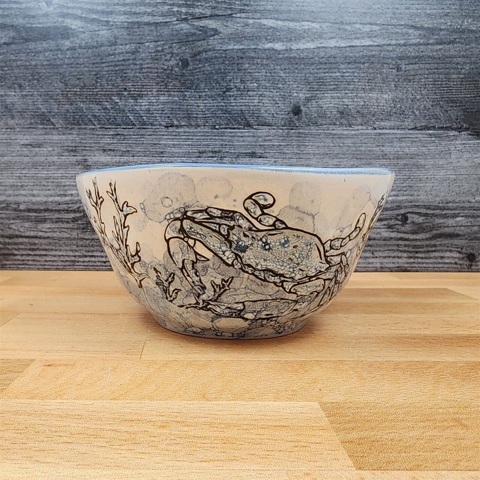 Chesapeake Bay Blue Crab Bowl Embossed Ocean Sea Life by Blue Sky 6.5 in (16cm)