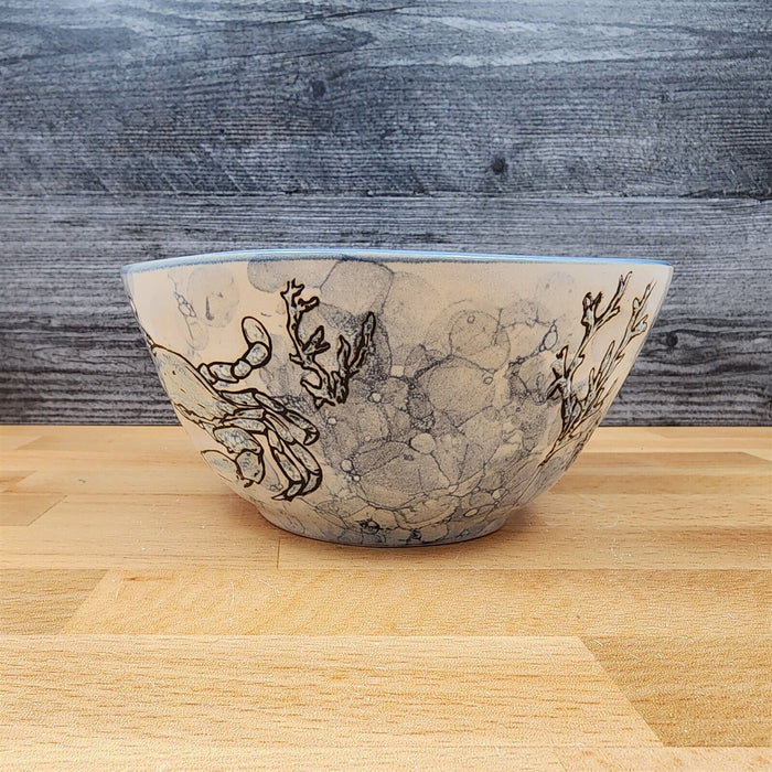 Chesapeake Bay Blue Crab Bowl Embossed Ocean Sea Life by Blue Sky 6.5 in (16cm)