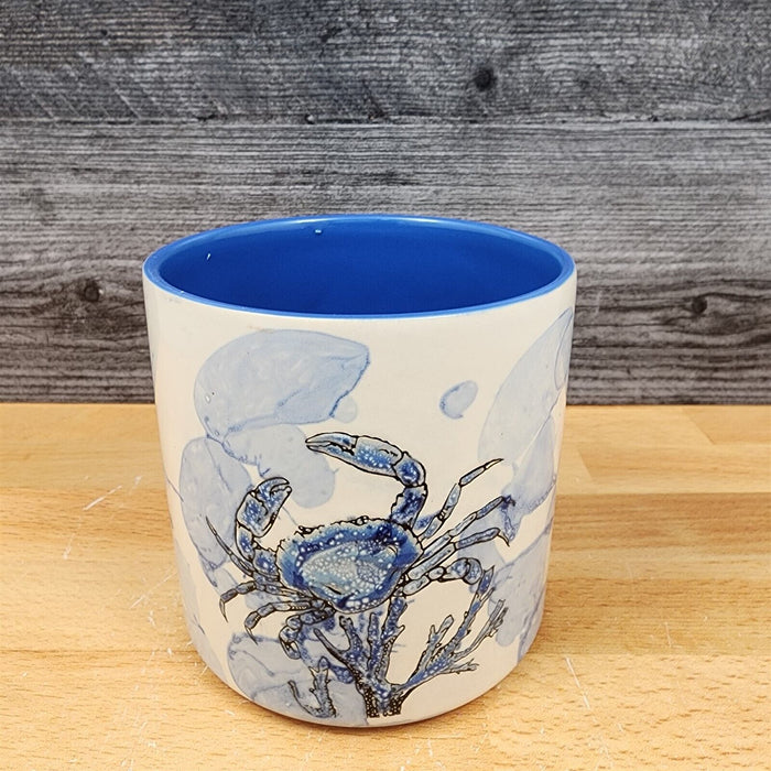 Chesapeake Bay Crab Canister Embossed Set of 2 by Blue Sky 4" & 5" Sea Life Jar